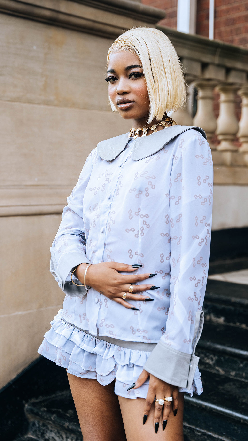 Potrends "Behind the Surface" Chiffon Shirt