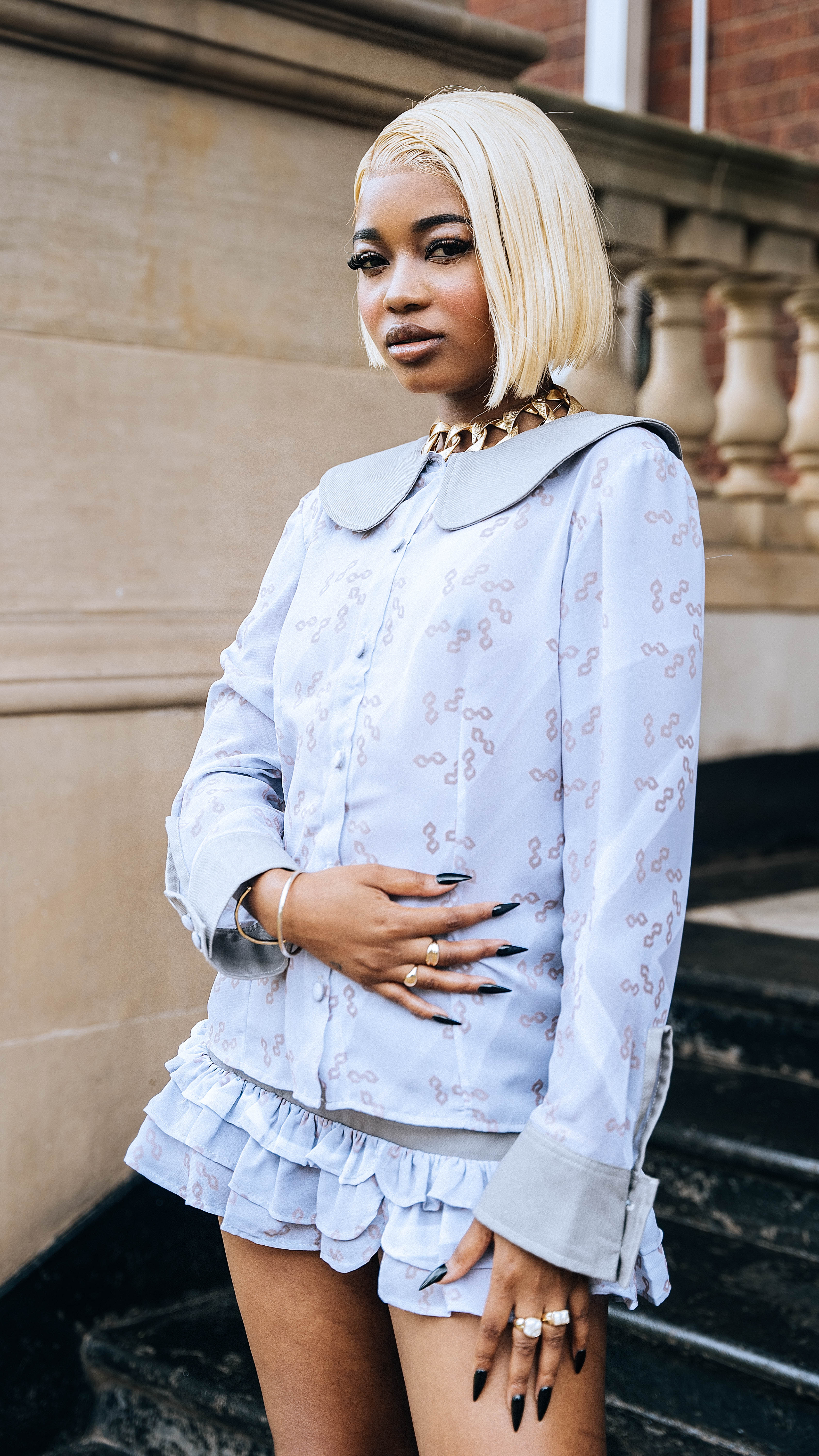 Potrends "Behind the Surface" Chiffon Shirt