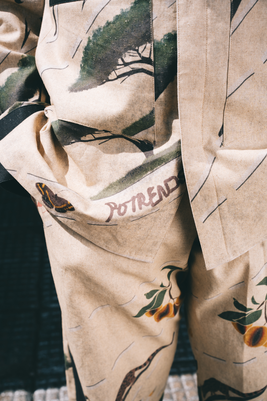 Potrends "Into the Garden" Natural Linen Shirt