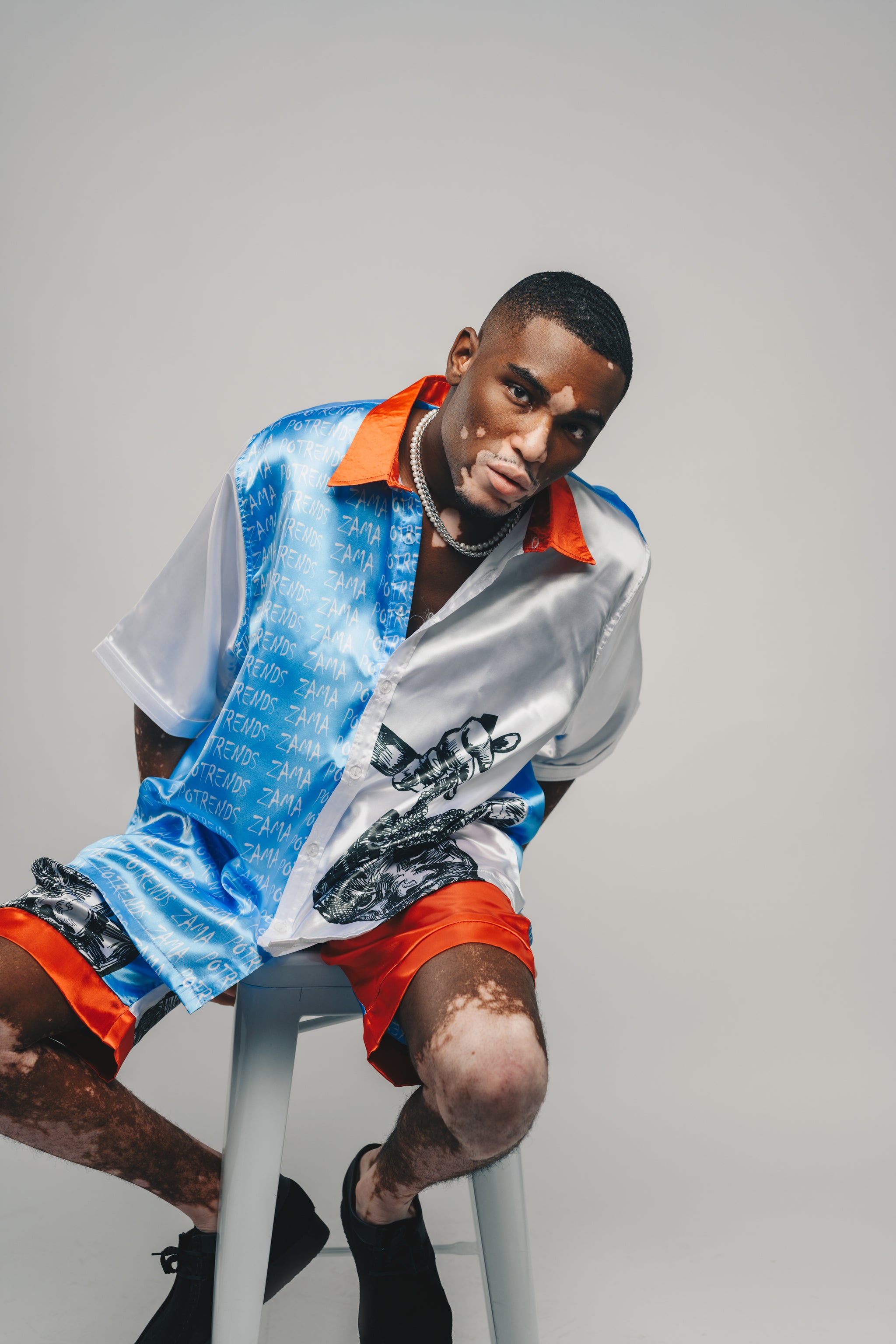 Potrends x Zama Shirt (Red Collar)